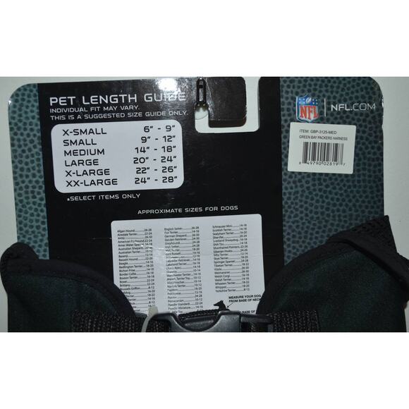 NWT MED Green Bay Packers Dog Harness with Mesh Hoodie - Picture 5 of 6
